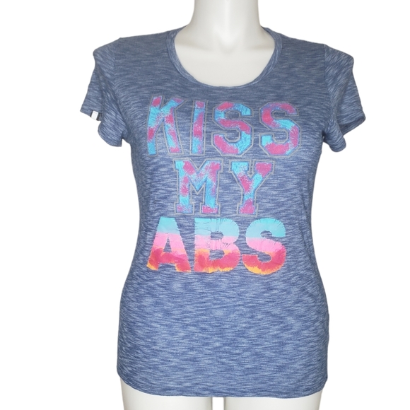 EVCR "Kiss My ABS" Athletic Short Sleeve Tee Shirt Size Size Large - Picture 5 of 7